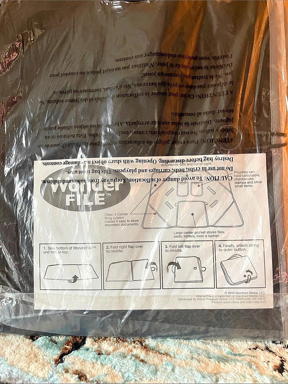 Wonder FILE storage bag Organizer NWT